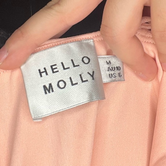 Hello Molly light pink embellished spaghetti strapped lined‎ mini dress size 6 - Picture 6 of 7